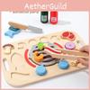 Toy Kitchen Wooden Set With Snack And Bbq Play Food For Children Learning Fun
