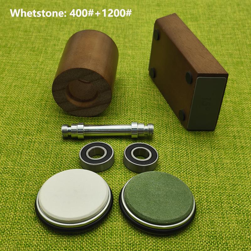 2-Angle Rolling Knife Sharpener 15/22° Roller Sharpeners Magnet Wooden base Diamond Grinder Set Woodwork Sharpening System