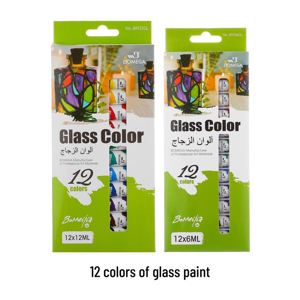 12-Color Acrylic Oil & Gouache Watercolor Pigments Set, 6/12ml - Ideal for Painting Textiles
