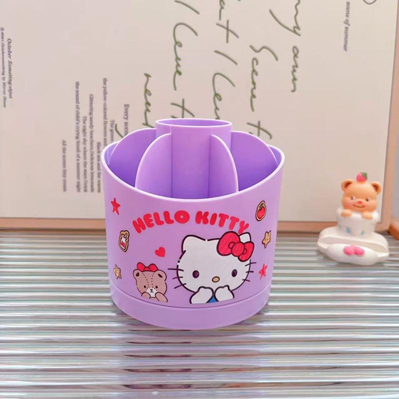 Sanrio Macaron Rotating Pen Holder Office Desktop Storage Box Kulomi Student Dormitory Desk Storage Pen Holder