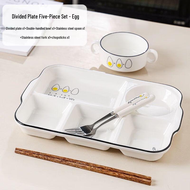 Rectangular Ceramic Divided Meal Plate