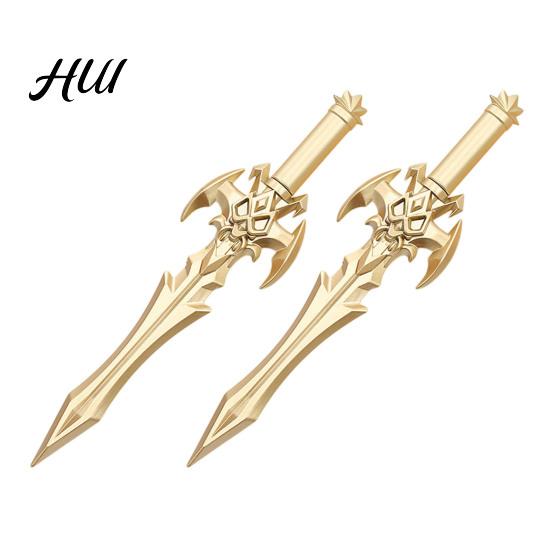 No Lag Gel Pen 2Pcs Ancient Swords Shape with Black Ink Martial Arts Weapon Design Smooth Writing Ballpoint for Students Novelty Stationery Gift Anime