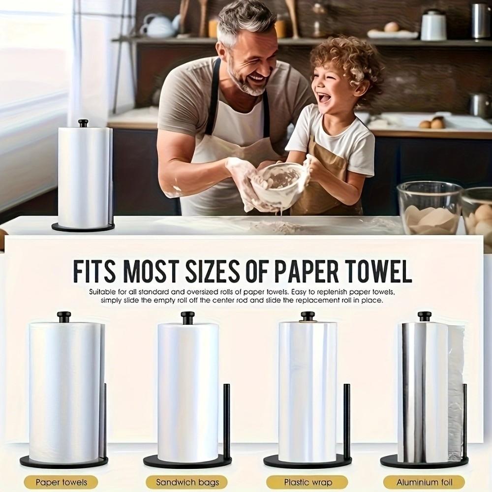 Non-slip Paper Towel Holder Weighted Base Roll Organizer Kitchen Roll Dispenser  Kitchen Countertop