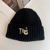 ins new wool knitted hat letter expression funny cute pullover hat fashionable versatile couple cold hat