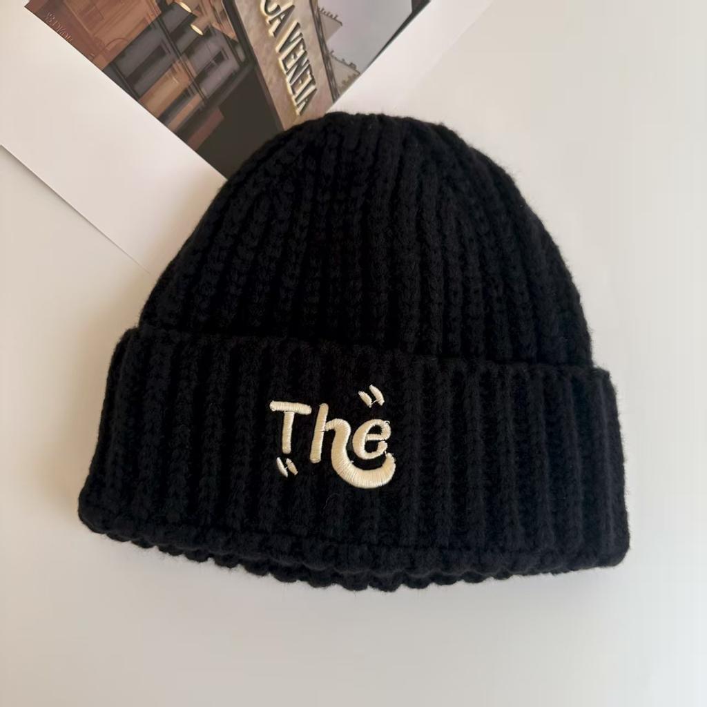 ins new wool knitted hat letter expression funny cute pullover hat fashionable versatile couple cold hat