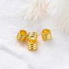20 30 50pcs/lot 14K 18K Gold Plated Cylinder Charm Metal Beads Loose Spacer Beads For Bracelet DIY Jewelry Making Accessories