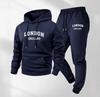 European and American New Men's Sports Sweatshirt Set, Autumn/winter Print, Fashionable Casual High-quality Hoodie Set