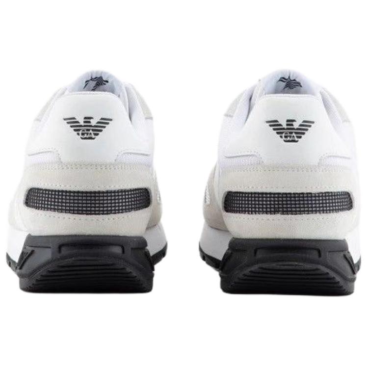 Emporio Armani EA7 Leather Round Toe Lace-Up Logo Low-Top Lifestyle Sneakers Men sneakers White X8X151XK354S271