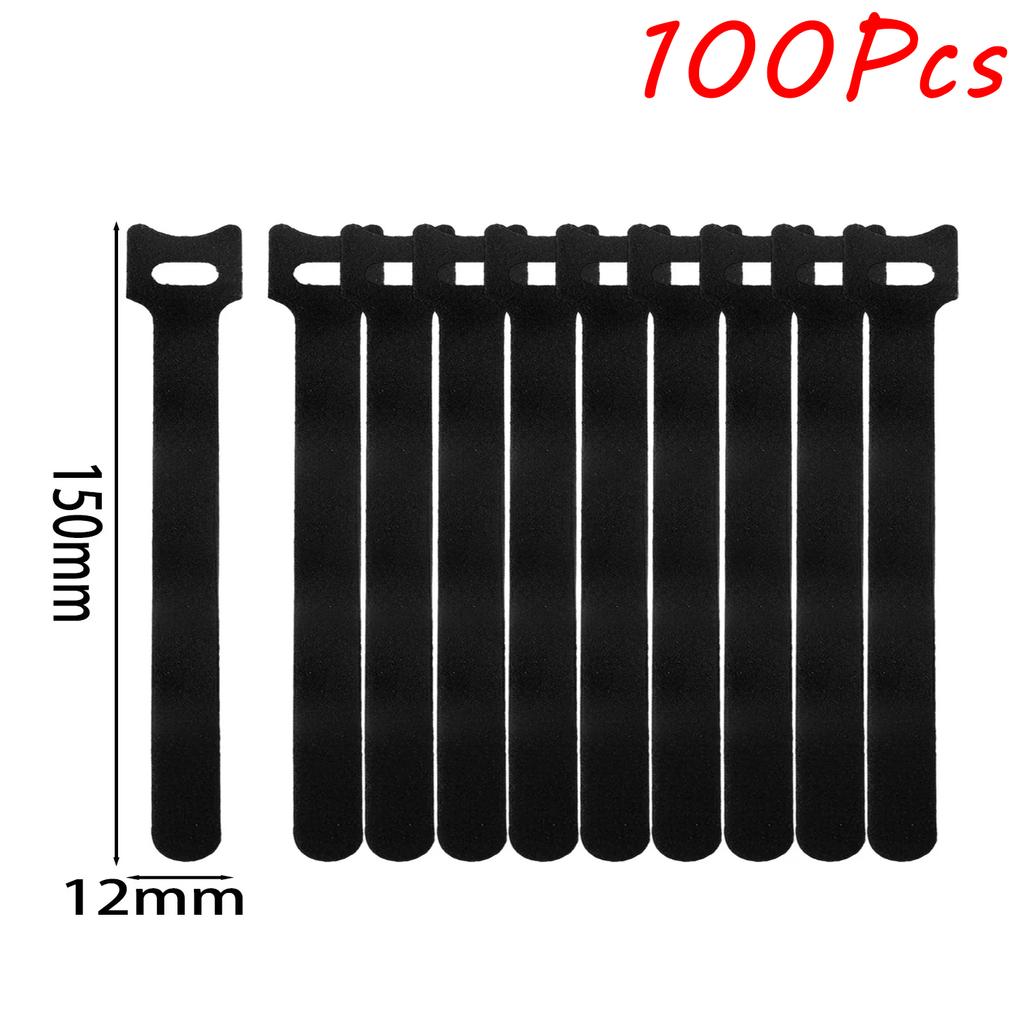 10-100PCS Reusable Hook and Loop Straps Fastening Cable Ties Cable Straps Nylon Securing Wire Cord Ties Organizer Fastener Tape