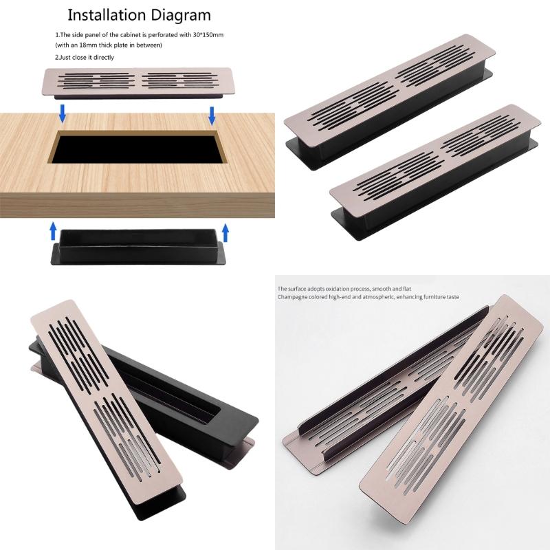 2Pcs Furniture Cabinet Ventilation Decorative Cover Double Layer Air Vent Ventilation Grille Wardrobes Fitting Enduring