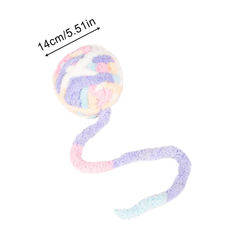 Кошачья веревочная игрушка с колокольчиком внутри, мягкая, ручной вязки, разноцветный аксессуар, клубок пряжи для котят, для дома, в помещении, на улице, для игры, дрессировки