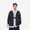 Li-Ning Lettuce Edge Water-Resistant Windproof Comfortable Casual Color-Block Hooded Letter Zipper Jacket Unisex Jacket Black AFDU955-3