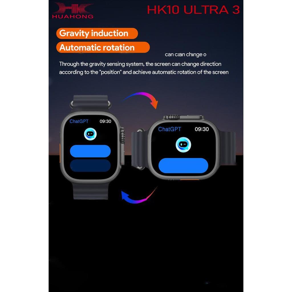 HK10 ULTRA 3 Amoled Screen Smart Watch GEN4 Local Music Album 2GB ROM ChatGPT NFC TWS Smart Watch for Men and Women