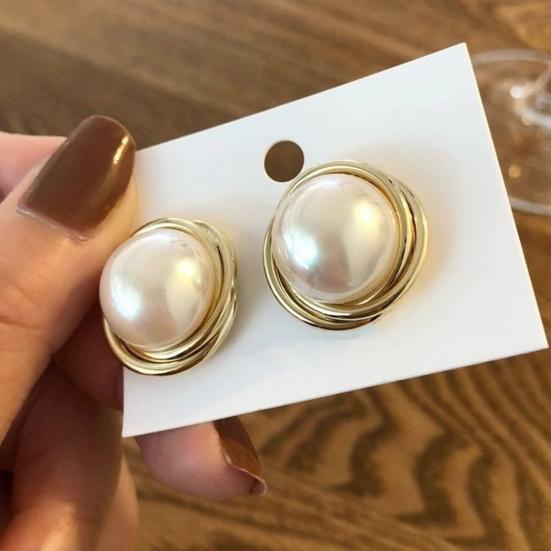 1 Paar Ohrstecker Faux-Perle Helles Glänzen Schmuck Galvanisiert Koreanischer Stil Ohrstecker Geburtstagsgeschenke