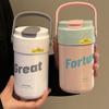 with Straw Handle Stainless Steel Thermos Mug Straw Thermal Water Bottle  Coffee Tea
