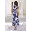 Women's Summer Elegant Fashion Long Dress Sexy Sleeveless Printed Hanging Neck Casual Dresses