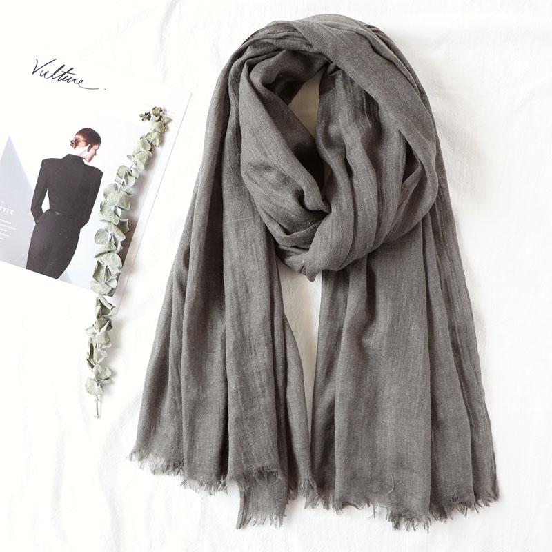 105*190cm One Piece Women Oversize Solid Plain Scarf Shawls Head Wraps Viscose Cashmere Muslim Frayed Hijabs Pashmina