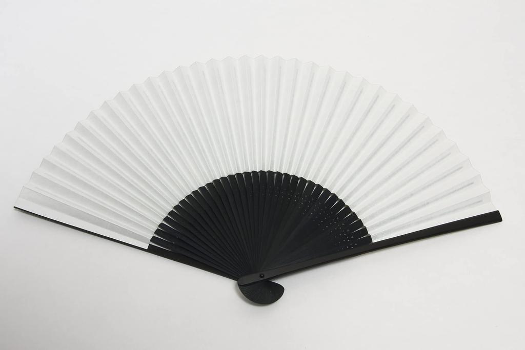 handcrafted by a Kyoto with fan case and paper box wave [Hasegawa] Men's Kyoto-style fan, artisan, (triangular pattern)