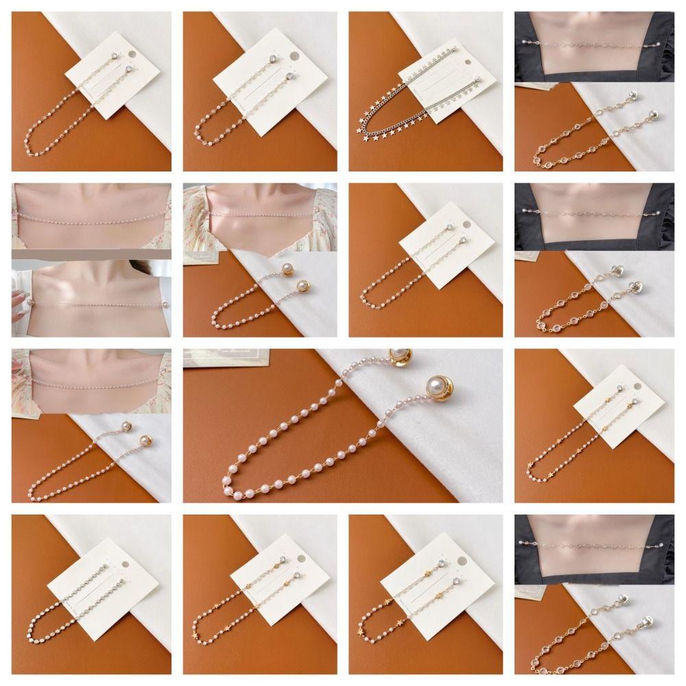 

Lapel Strap Brooch Anti-slip Stealth Chain Pin Alloys Elegant Dress
