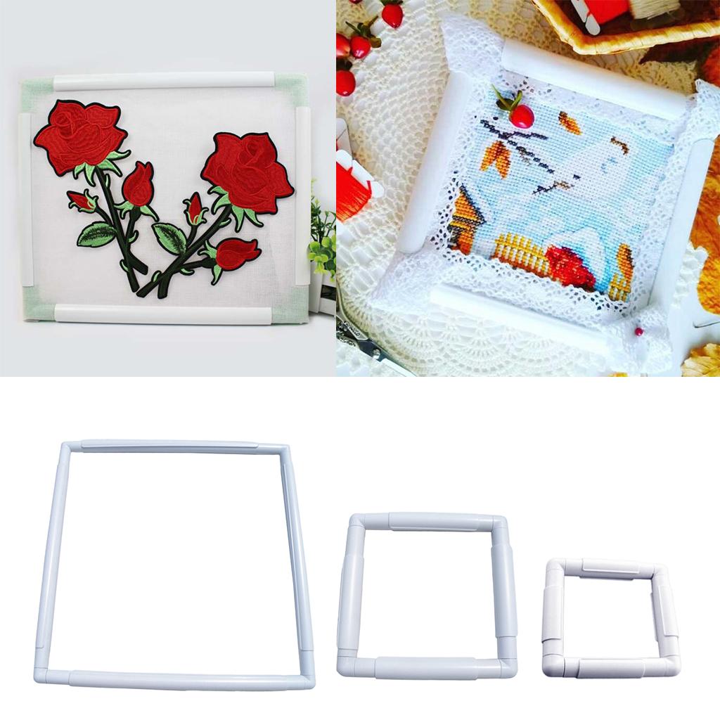 Embroidery Hoop Rings Clip Frame Square Cross Stitch Frame DIY Crafts Sewing Tool for Quilting, Needlepoint, Silk-Painting