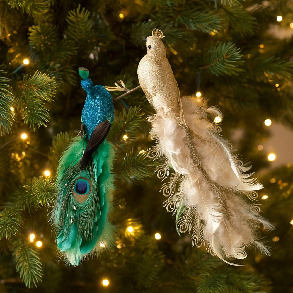 Glitter Feather Birds Decor Handmade Christmas Tree Decoration  Christmas Season