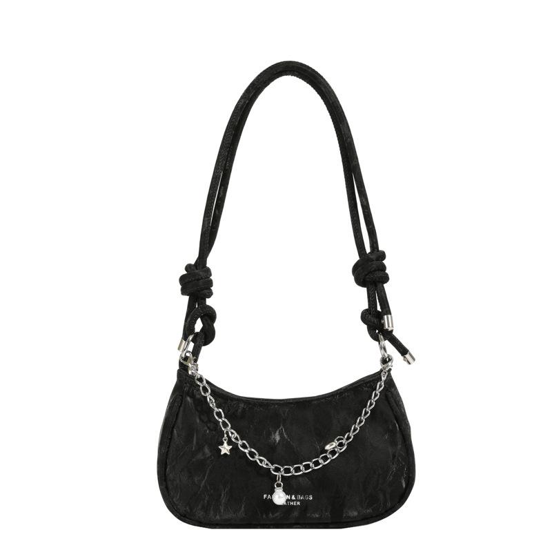 Niche Design Exquisite Bag Summer New Pearl Chain Underarm Bag Fashionable One-shoulder Crossbody Crescent Bag