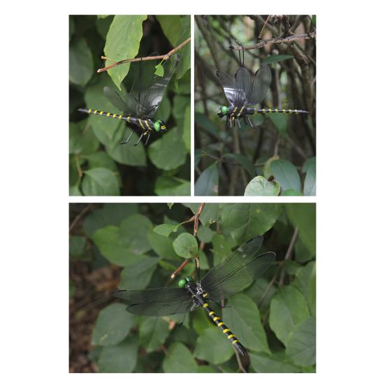 Realistic Artificial Dragonfly Outdoor Insect Deterrent Garden Decoration Dragonfly Pin with Hanging Strap for Outdoor Flower Pots Camping Hat