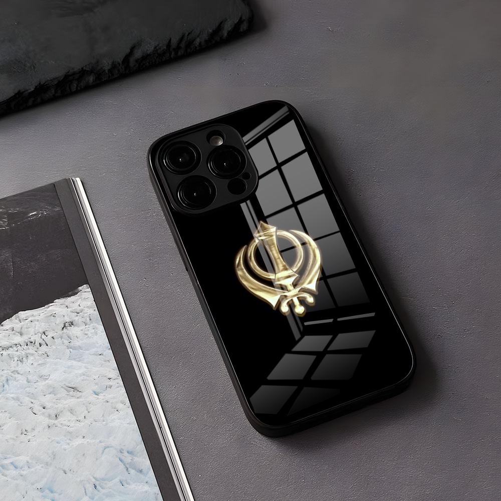 

Sikh Khanda Sikhism SOVEREIGN Phone Case For IPhone 17 Air 16 E Pro Max 15 14 13 Mini 12 Pro 11 Max Plus Black Glass Cover iPhone 12ProMax