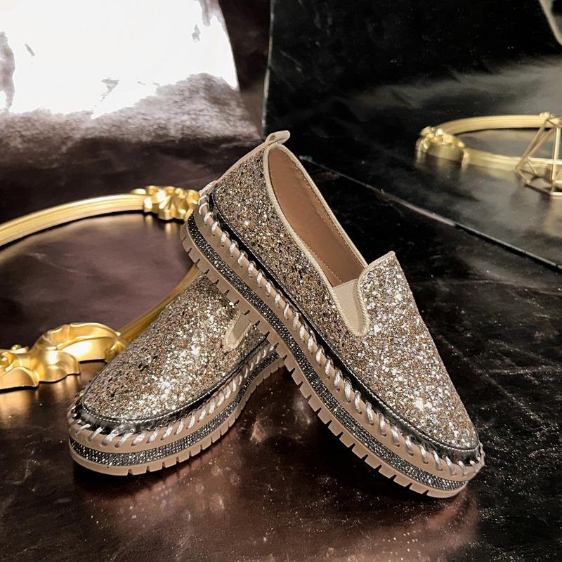 

Новые туфли-лодочки большого размера на весну и осень, повседневная верхняя одежда, женская обувь 43 золотой