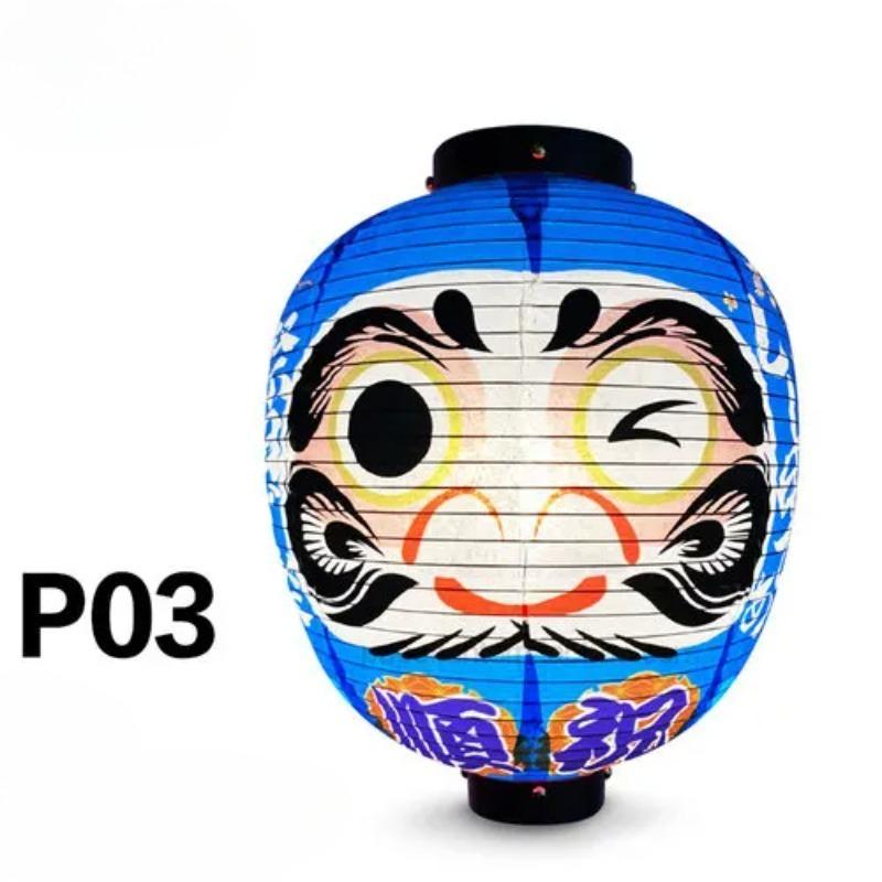 27x35cm Japanese Style Wish Dharma Hanging Lantern Sushi Pub Bistro Restaurant Izakaya Decor Colorful Round Lanterns