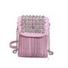 Bags, personalized rivet small bag, 2025 new Korean version fashion, niche and versatile women's chain crossbody small square bag
