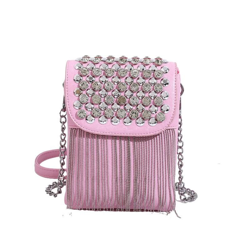 Bags, personalized rivet small bag, 2025 new Korean version fashion, niche and versatile women's chain crossbody small square bag