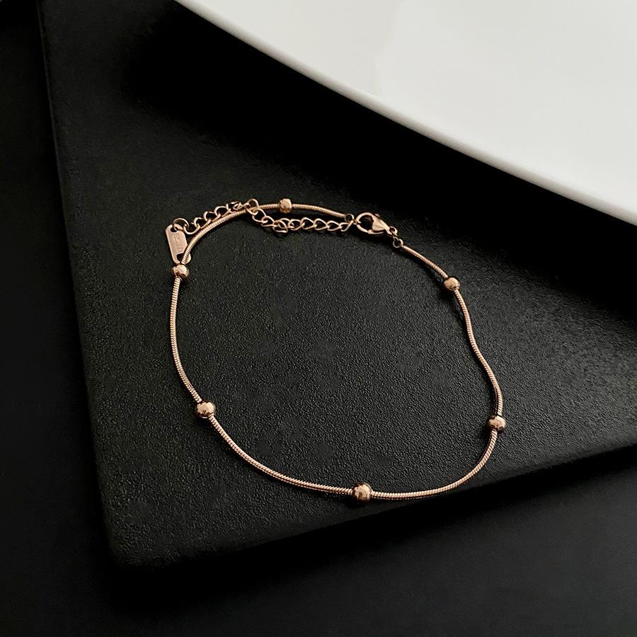 Korean Retro-Style Trendy Temperament Square Ankle Bracelet for Women