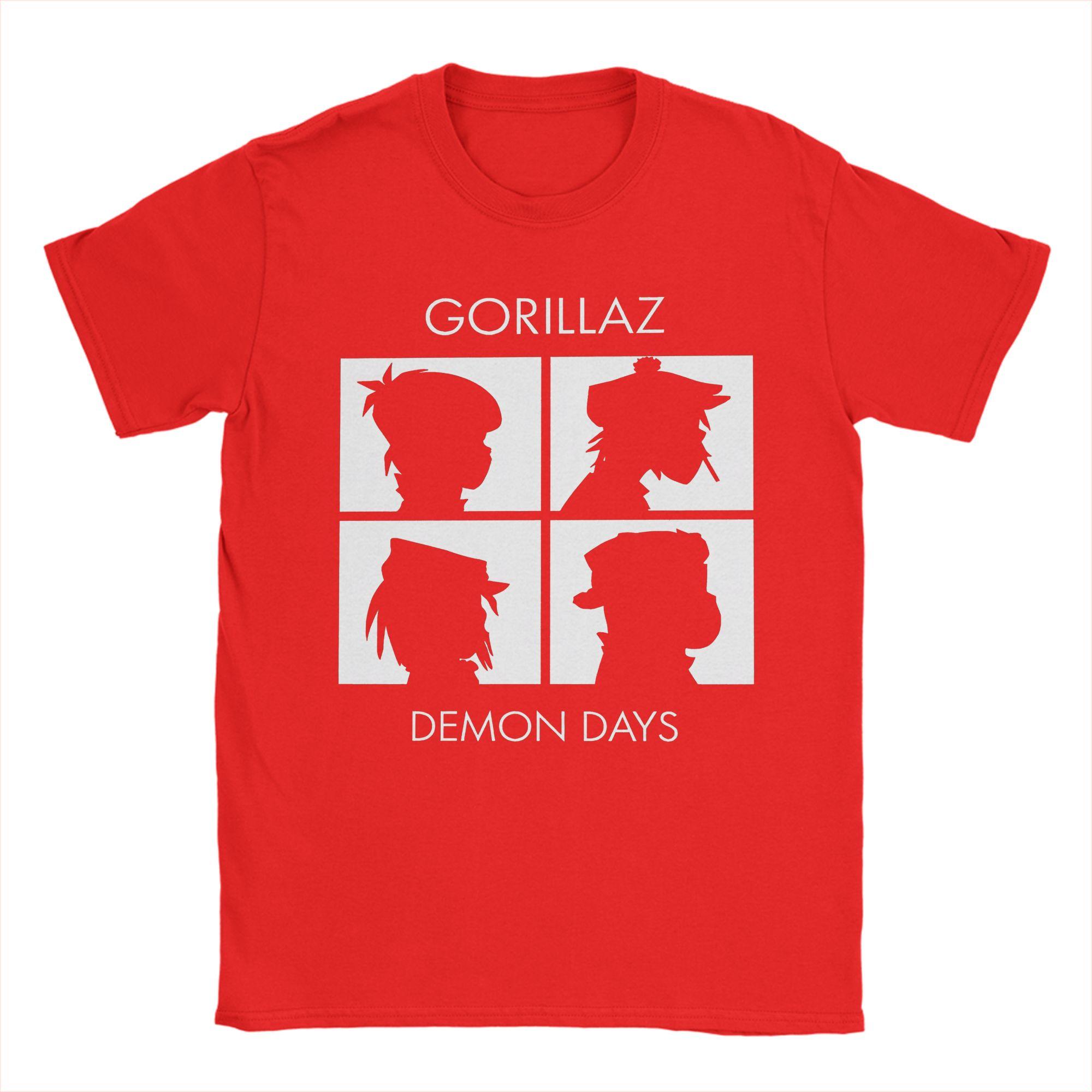 Unisex Gorillaz Band T Shirt  Pure Cotton Clothes Vintage Short Sleeve O Neck Tee Shirt Original TShirt S