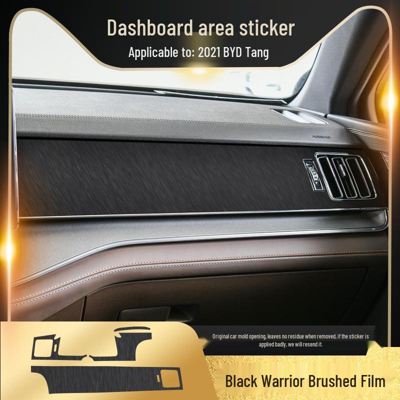 Black Warrior Gebürsteter Autoaufkleber für 17-21 BYD Tang Innenraum Mittelkonsolen Dekoration