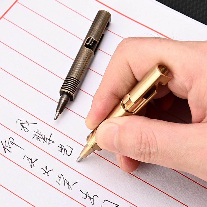 Mini-Stift, kreative Messing-Tagebuchstifte, Tagebuchstifte, kurze Messing-Kugelschreiber zum Tagebuchschreiben, Messing-Schreibwerkzeuge für die Heimschule
