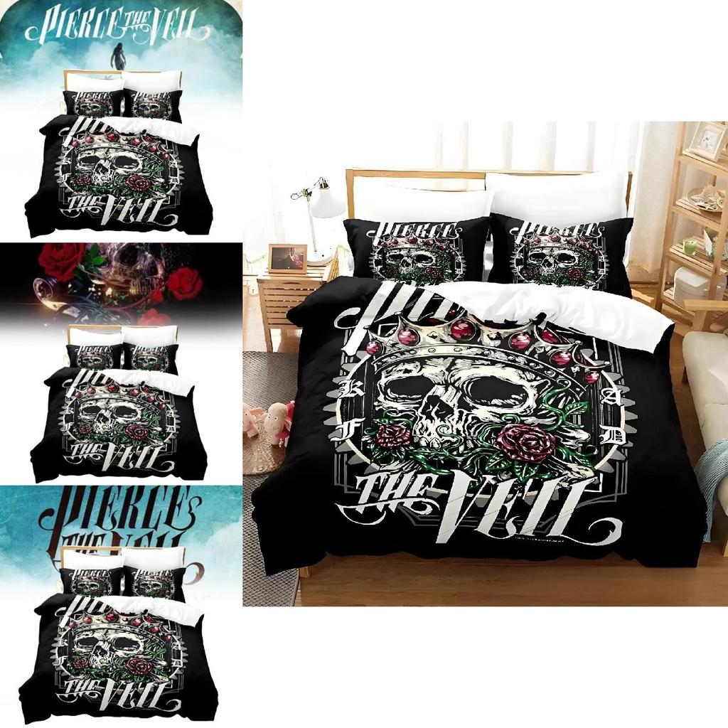 Pierce The Veil 3piece Comforter Cover Set With Cotton Texture For Bedroom