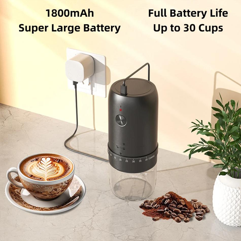 Neue Tragbare USB Elektrische Kaffeebohnenmühle 40 Mahlgrade Extern Einstellbare Wiederaufladbare Mühlen Haushalt Mini Kaffeemaschine