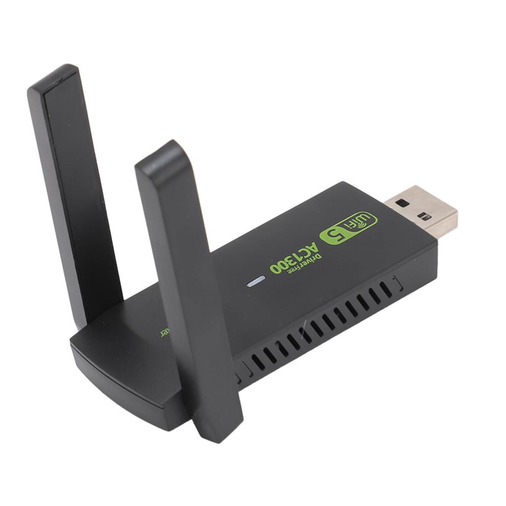 Wireless USB WiFi Adapter for PC 1300Mbps Dual 5Dbi Antennas 5G 2.4G WiFi Adapter MU MIMO WiFi Dongle for Windows 7 8