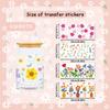 Floral Theme Glass Mug With Crystal Transfer Decals For Home Office And Gift Ideas
