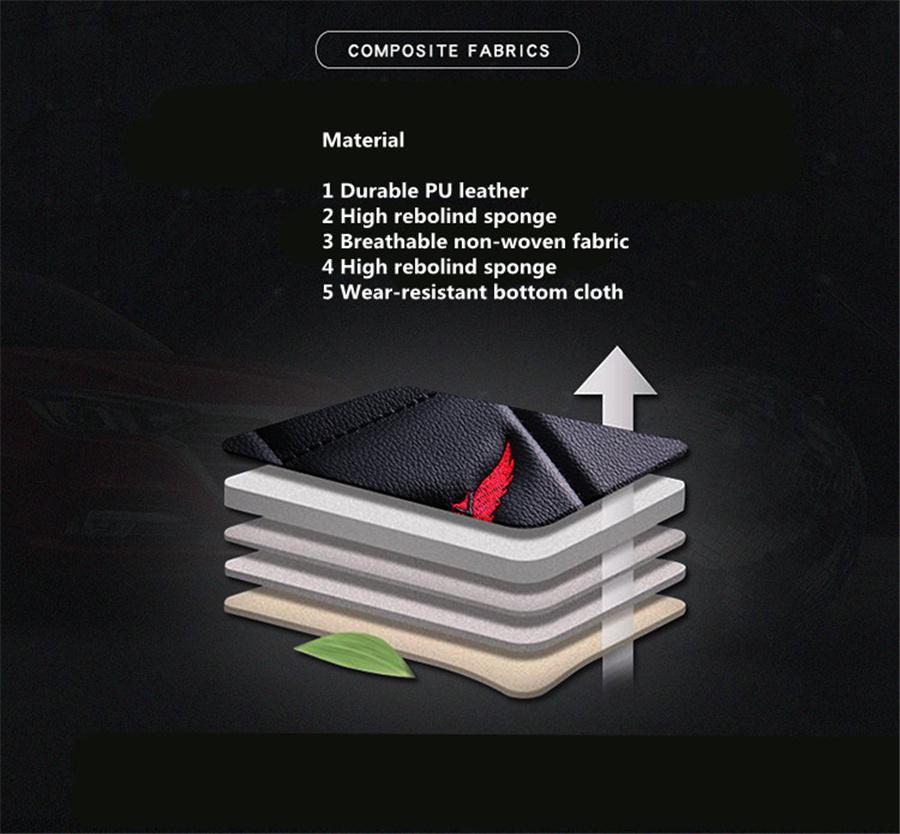 PU Leather Car Cushion Seat Covers Car-styling Full Surrounded Front+rear Cushion 5-Seats For all Seasons 2021 New Style