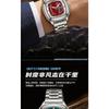 Montre-bracelet à quartz pour homme Boîtier carré coussin Bracelet en acier inoxydable Analogique Affaires Étanche