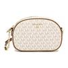 MK Jet Set Classic Monogram Zip Closure Canvas And Cotton Crossbody Bag Small Women Bags Vanilla-White 32F2GT9C0B-VANILLA
