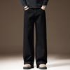 Men's American Casual Loose Fit Straight Leg Black Jeans