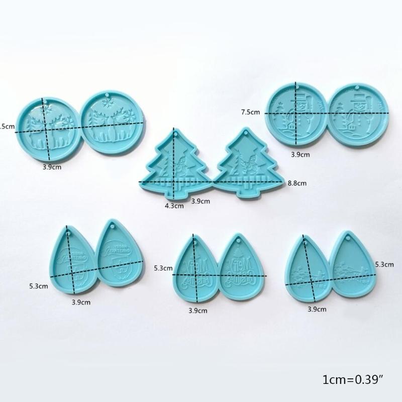 Christmas Tree/Drop/Round Shape Earrings Pendant Mold Epoxy Resin Jewelry Mold Resin Casting Pendant Mold for Diy Craft