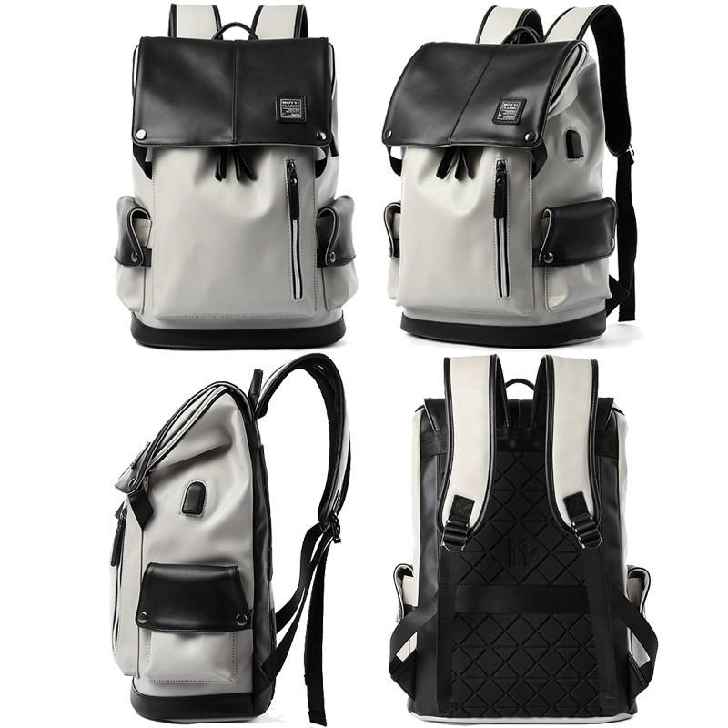 High Quality Leather Backpack Men Business Laptop Backpack 15.6inch Casual Travel Waterproof Backpack Mochilas For Teenagers
