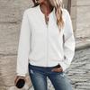 Women's Autumn and Winter New Solid Color Simple and Exquisite Zipper Jacket Baseball Collar Casual Jacket 5XL