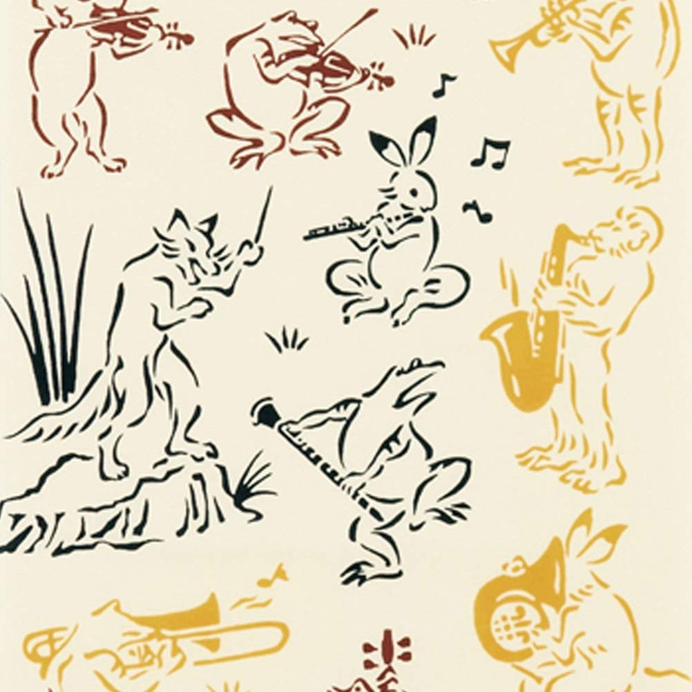 Kenema Tenugui Hand 35 x Orchestra 50157 Miyamoto-Towel Japanese-Made Chū-dyed Towel, 90cm, Choju-giga Design,