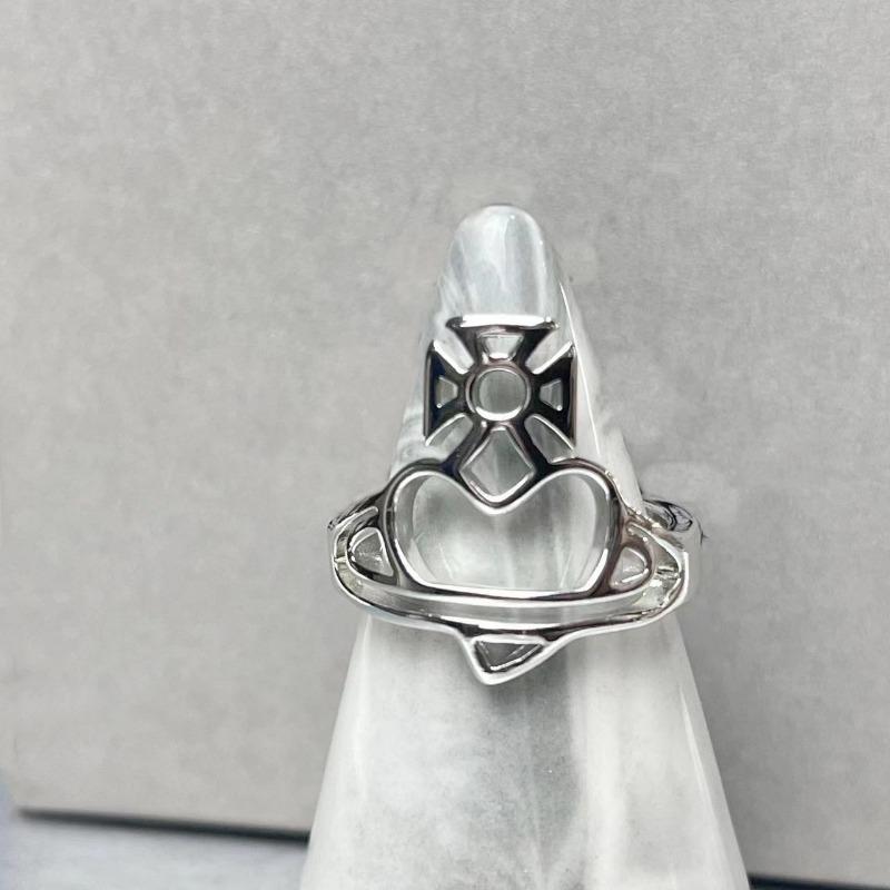 Hollow Heart Adjustable Ring Punk Vintage Jewelry For Women Girls Fashion Geometric Irregular Rings
