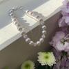 Charm Pearl Crystal Bracelet Shining Zircon Double Layer Bracelet Sweet Beaded Hand Bangle  Party